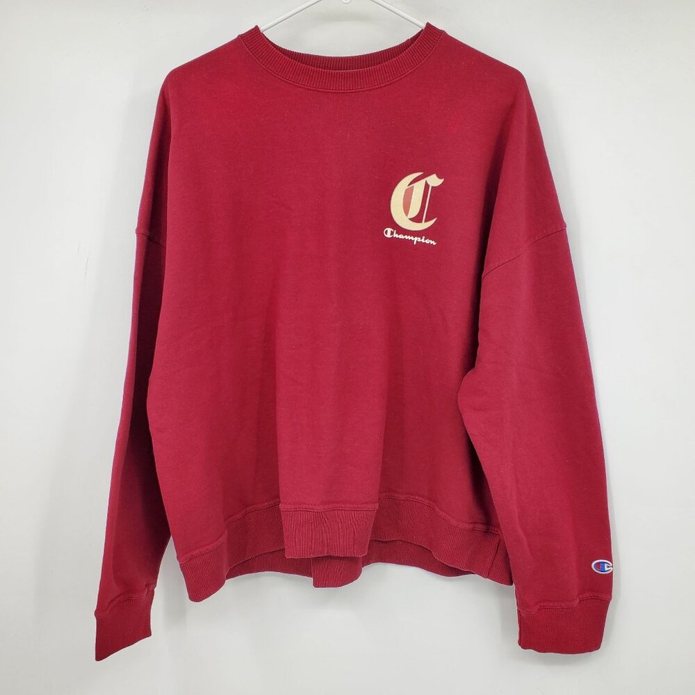 Champion Maroon Women's Long‎ Sleeved Pullover Crewneck Sweater Size XL